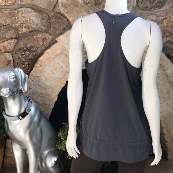 Lole Racerback Tank Gray Drawstring Waist Recycled Polyester Women's Size Small - Picture 2 of 10